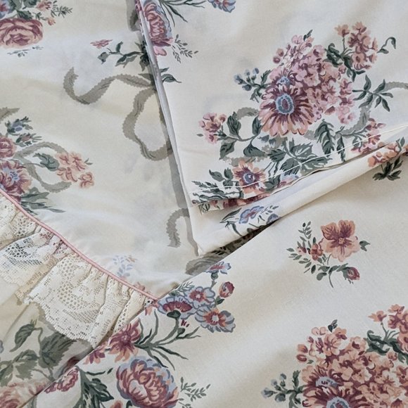 Vintage Croscill Home Fashions Twin Sheets and Curtains Set JCP Floral Boho Vict - Picture 1 of 14